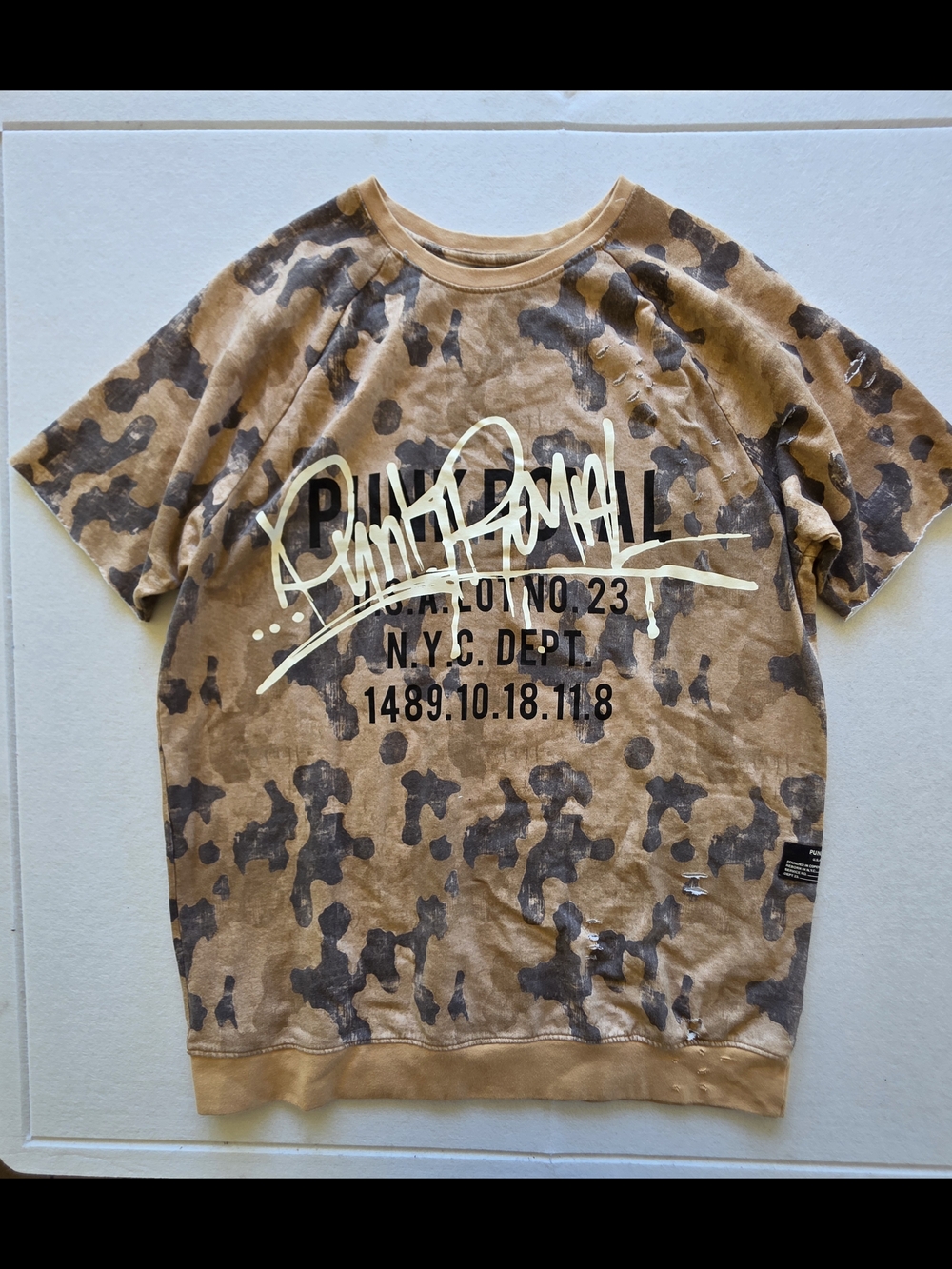Punk Royal Tan and Gray Camo Graphic Tee